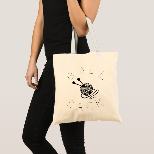 Funny Knitter Ball Sack Tote Tasche (Vorderseite (Produkt))