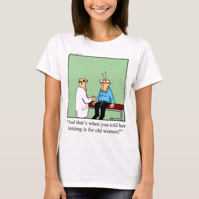Funny Knitter für Old Ladys Tee Shirt (Vorderseite)