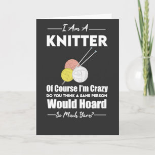 Funny Knitter Garne Garngarngarngarnknitter für si Karte
