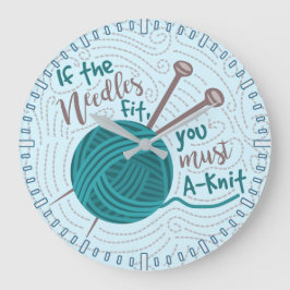 Funny Knitter Niedliche Garnneedles Große Wanduhr