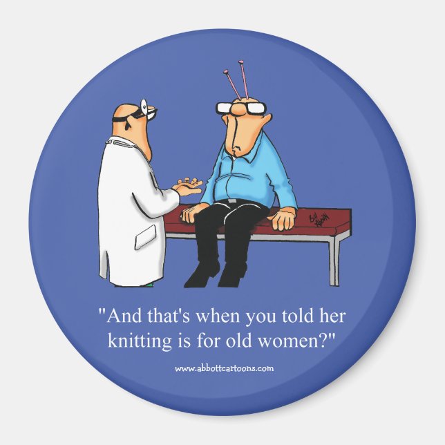 Funny Knitter Spaß Magnet Gefallen (Vorne)