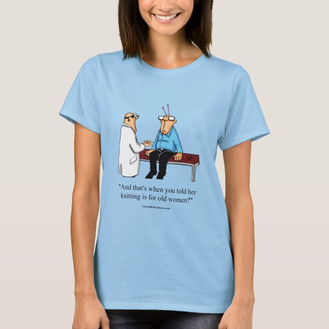 Funny Knitter Spaß Tee Shirt Geschenk (Vorderseite)