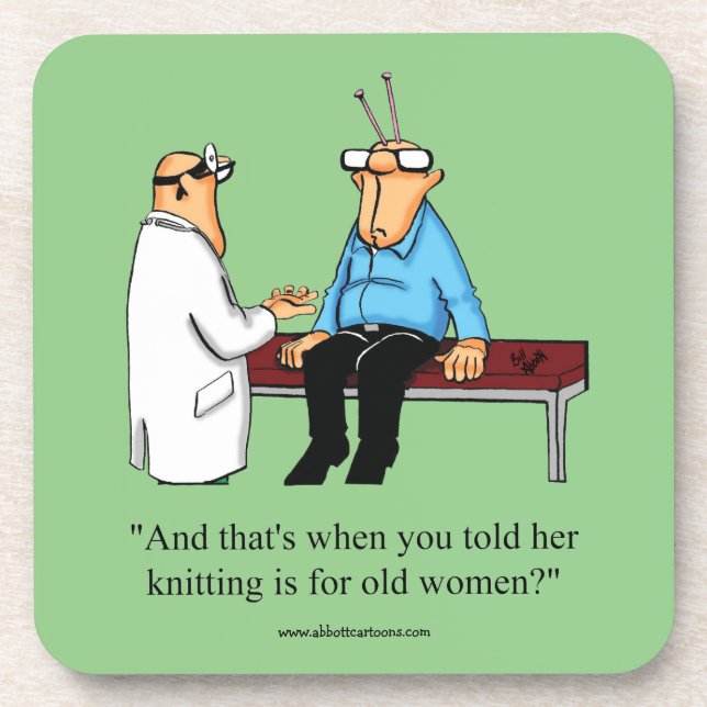 Funny Knitter Spaß Untersetzer Set Geschenk (Vorderseite)