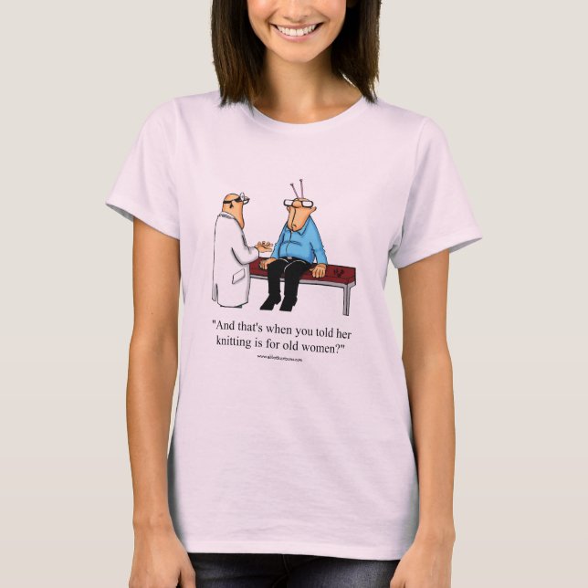Funny Knitters Spaß Tee Shirt (Vorderseite)