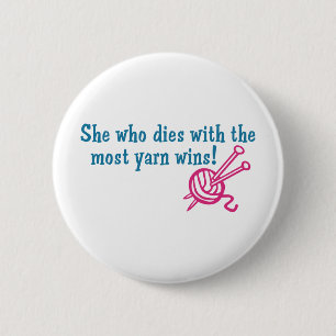 Funny Knitting Button