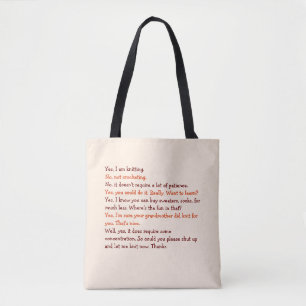 Funny Knitting Conversation Mütter Day Mama Garn Tasche