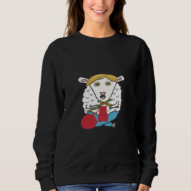 Funny Knitting Sheep Sweatshirt (Vorderseite)