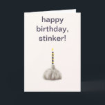 Funny Knolic Happy Birthday Stinker Humour Albern Karte<br><div class="desc">Eine Geburtstagskarte für ihn, mit der Nachricht "Happy Geburtday, Stinker" und dem Text in dem es heißt: "Ich hoffe, Sie feiern heute mit viel Knoblauchpizza. Wie du es magst!" Sie können die Namen des Absenders und des Empfängers, die Begrüßung und den Text personalisieren, um eine humorvolle, alberne Witz personalisierten Geburtstagskarte...</div>
