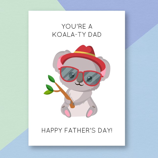 Funny Koala Animal Pun Carte de Fête des pères (Créateur téléchargé)