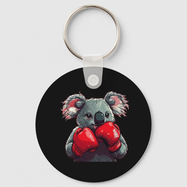 Funny Koala Bär im Ring mit Boxhandschuhen Co Schlüsselanhänger (Vorderseite)