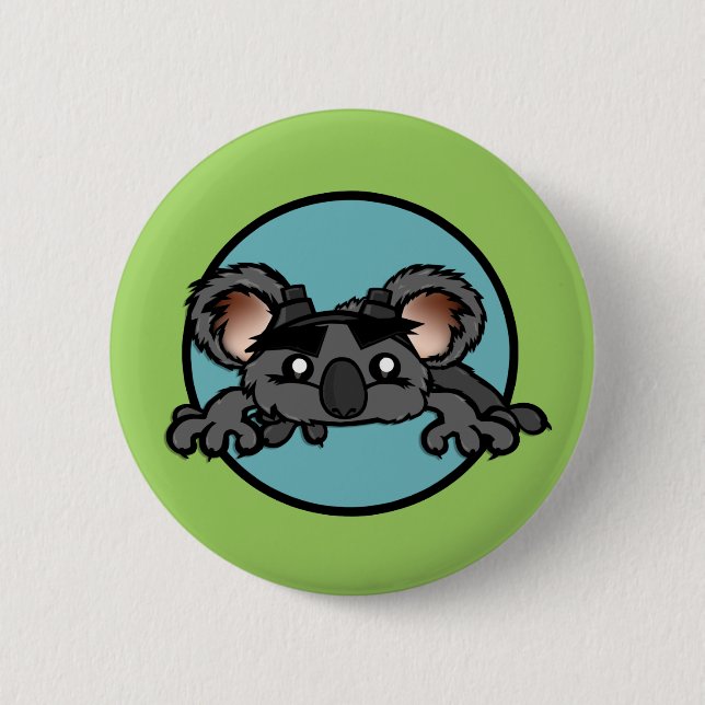 FUNNY KOALA BEAR ROUND PIN BACK BUTTON (Vorderseite)