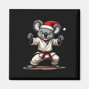Funny Koala Karate Christmas Martial Arts Santa Ha Magnet