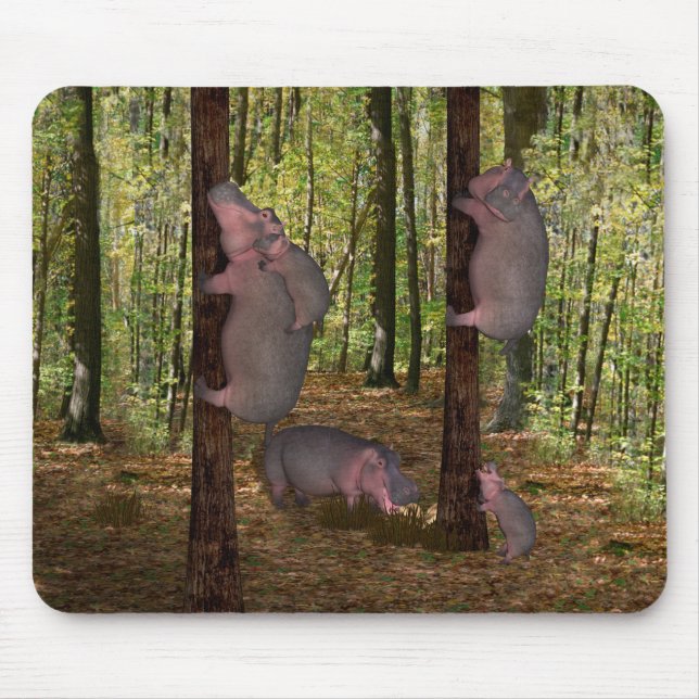 Funny Koala-Wannabe Hippos Mousepad (Vorne)