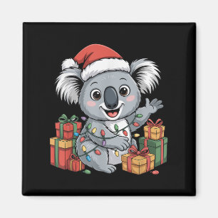 Funny Koala Weihnachtsmannmütze Animals liebt Ugly Magnet