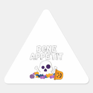 Funny Koch Pun Bone Appetit Halloween Candy Dreieckiger Aufkleber