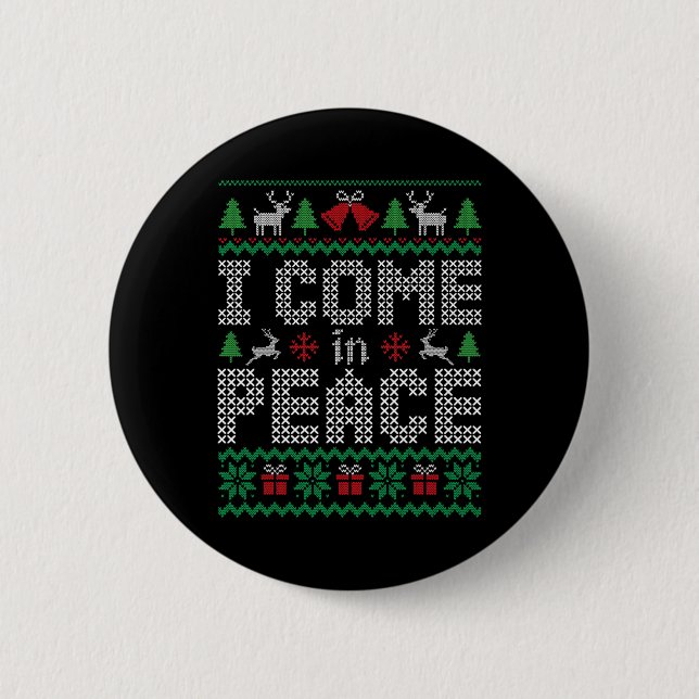 Funny komme ich in Peace Couple Matching Ugly Chri Button (Vorderseite)