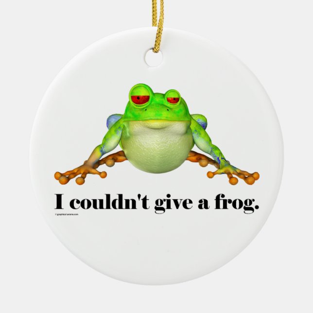 Funny konnte keinen Frosch-Cartoon geben Keramikornament (Vorne)
