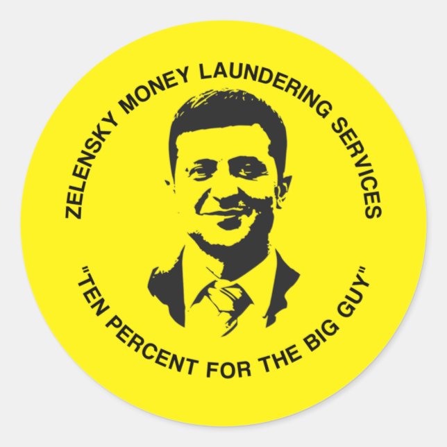 Funny konservativer Anti Biden Zelensky Ukraine Runder Aufkleber (Vorderseite)