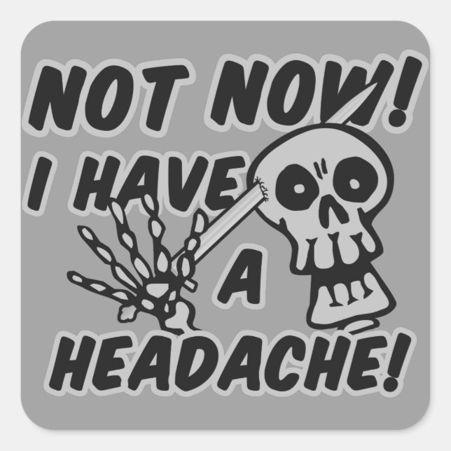 Funny Kopfschmerz Skull Aufkleber (Vorderseite)