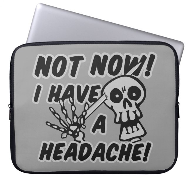 Funny Kopfschmerz Skull Laptop Ärmel Laptopschutzhülle (Vorderseite)