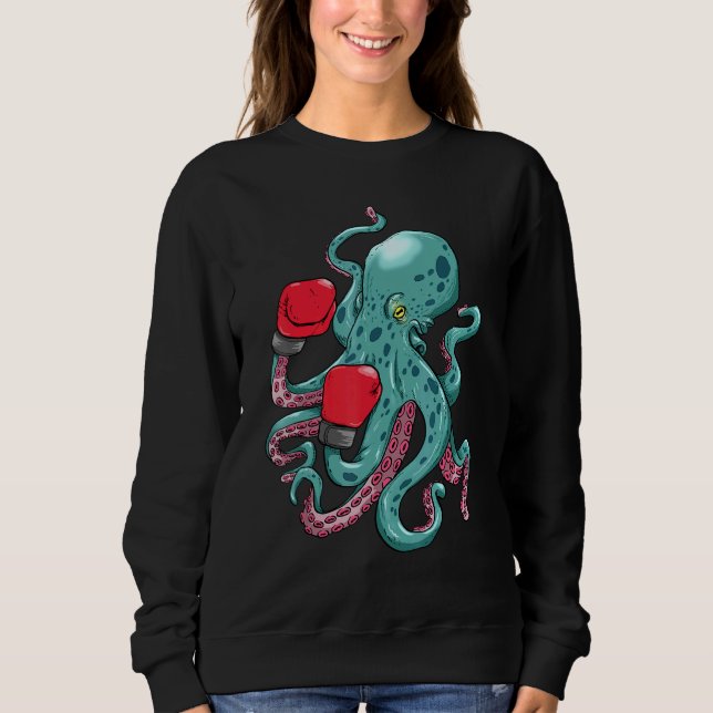 Funny Kraken Octopus Boxhandschuhe Unterwasser Sweatshirt (Vorderseite)