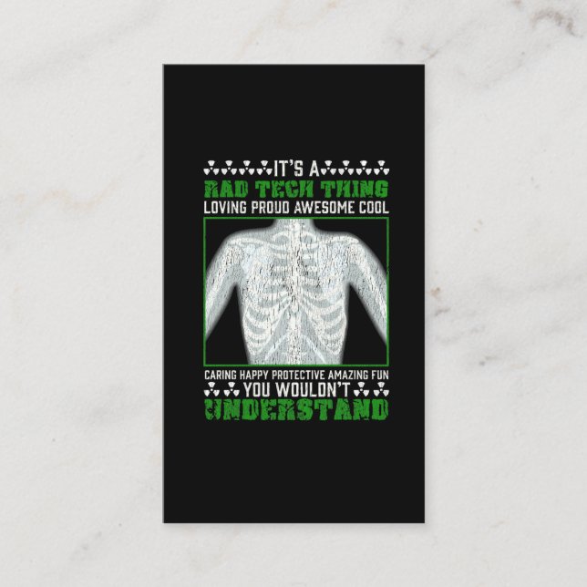Funny Krass Tech Joke Röntgen Radiologic Spaß Visitenkarte (Vorderseite)