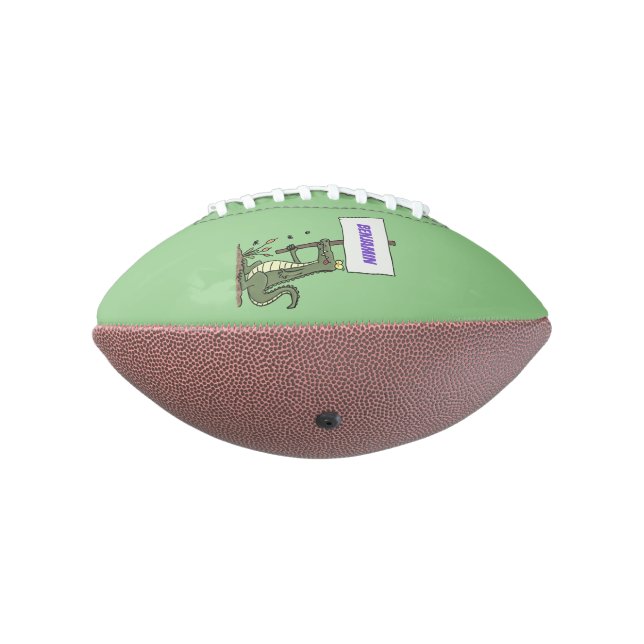 Funny Krocodil-Alarm mit Schild Cartoon Football (Gedreht 270)