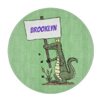 Funny Krocodil-Alarm mit Schild Cartoon