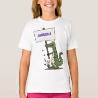 Funny Krocodil-Alarm mit Schild Cartoon