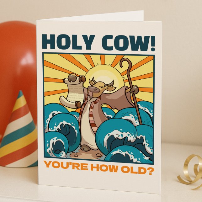 Funny Kuh Heilige Kuh! Du bist wie alt? tierischer Karte (Von Creator hochgeladen)