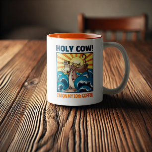 Funny Kuh Heilige Kuh! Ich bin auf meinem zehnten  Zweifarbige Tasse