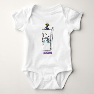 Funny Kühlschrank Cartoon Illustration Baby Strampler