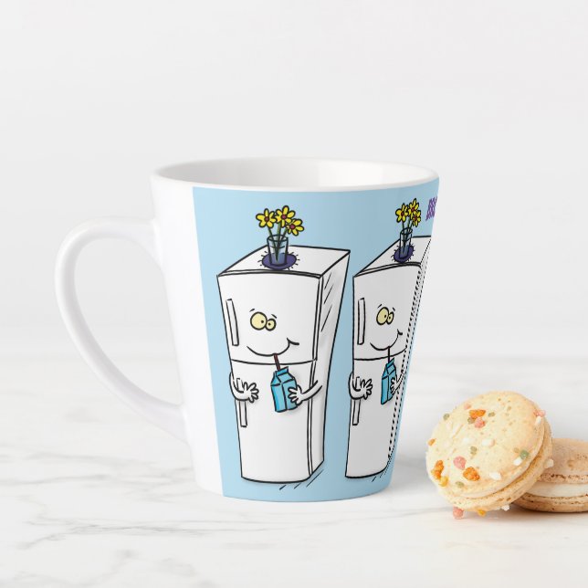 Funny Kühlschrank Cartoon Illustration Milchtasse (Beispiel)