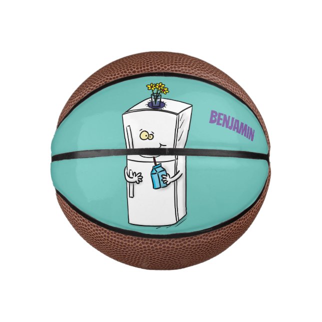 Funny Kühlschrank Cartoon Illustration Mini Basketball (Vorderseite)