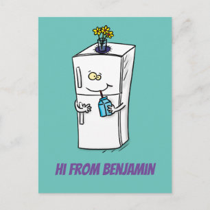 Funny Kühlschrank Cartoon Illustration Postkarte