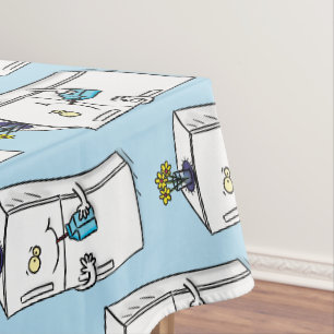 Funny Kühlschrank Cartoon Illustration Tischdecke