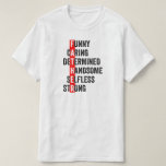 Funny Kümmerte Acrostic Birthday oder Vatertag T-Shirt<br><div class="desc">Gönnen Sie dem Vater ein besonderes Geschenk an seinem Geburtstag,  am Vatertag oder an jedem anderen Tag. Dieses akrobatische Zauber ist das Wort Vater; lustig,  Gekümmert,  entschlossen,  hübsch,  selbstlos,  stark. Es ist ein schönes Kompliment an einen wohlverdienten Vater.</div>