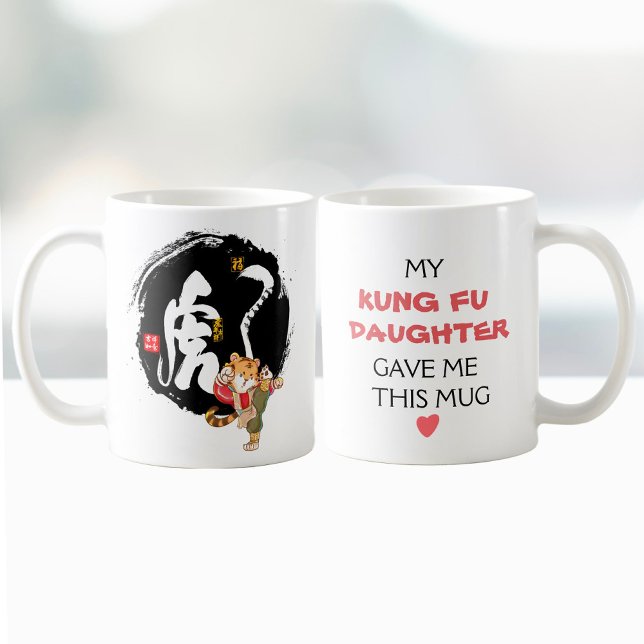 Funny Kung Fu Tiger Father's Day Dad Birthday Gift Kaffeetasse (Von Creator hochgeladen)