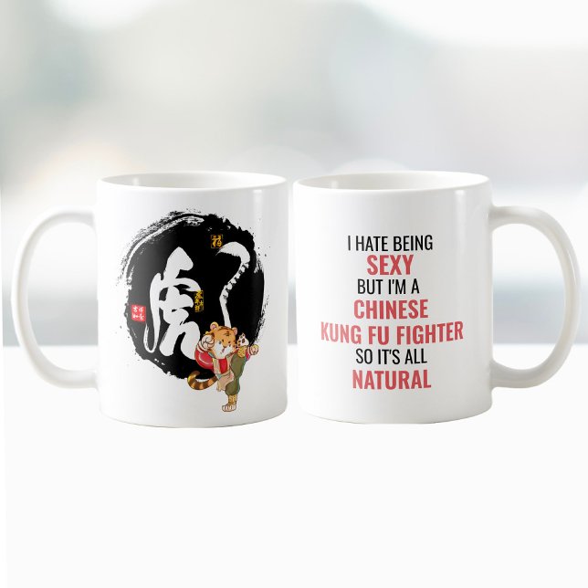 Funny Kung Fu Tiger Sexy Chinese Kaffeetasse (Von Creator hochgeladen)