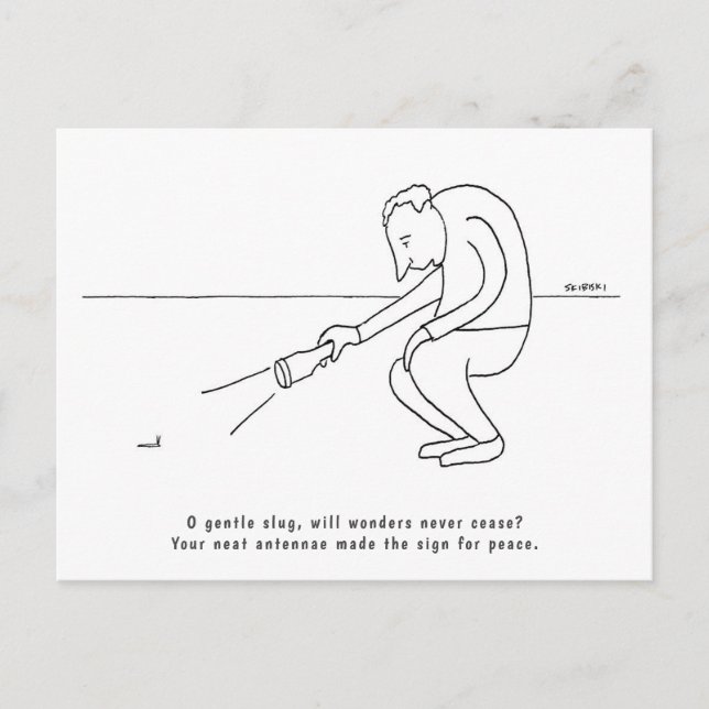 Funny Kurz Gedicht Epigram Beispiel über eine Slug Postkarte (Vorderseite)