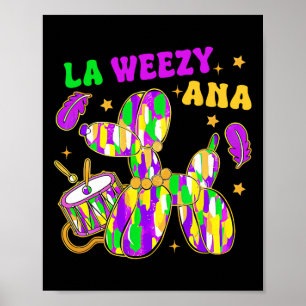 Funny La Weezy Ana Mardi Gras Karneval Cake Wander Poster