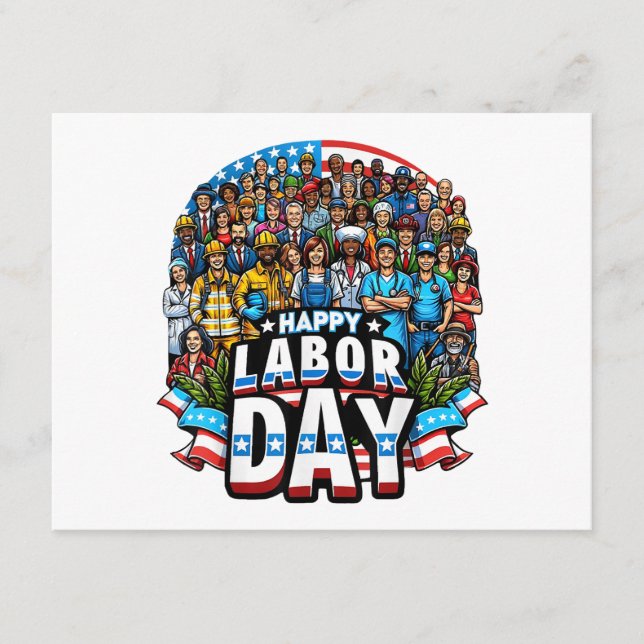 Funny Labour Day Happy American Labour Day Begleitkarte (Vorderseite)