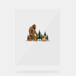 Funny Labradoodle Bigfoot Dog Walking Dog Mama Vat Acrylschild