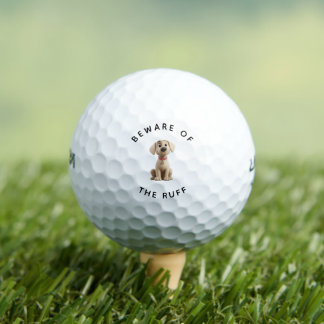 Funny Labrador "Beware of the Ruff" Golf Balls Golfball