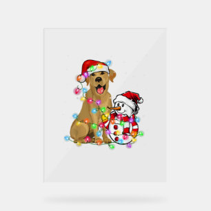 Funny Labrador Hund Weihnachts-T-Shirt Snowman Xma Acrylschild