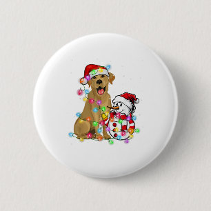 Funny Labrador Hund Weihnachts-T-Shirt Snowman Xma Button