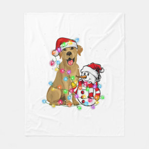 Funny Labrador Hund Weihnachts-T-Shirt Snowman Xma Fleecedecke