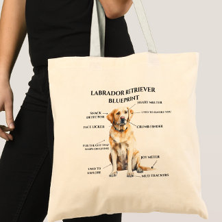 Funny Labrador Retriever Blueprint Tragetasche