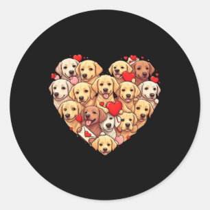 Funny Labrador Retriever Heart Valentine Labrador Runder Aufkleber