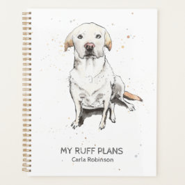 Funny Labrador Retriever Wasserfarbe personalisier Planer
